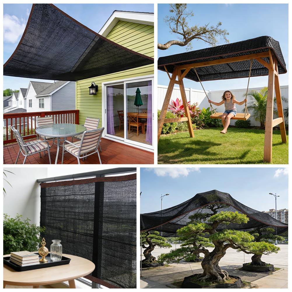 Red de Sombreado 3x4 M,Tejido de Protección Visual 90%, Toldo Red de Sombra para Jardín con Ojales,Protección Solar y Aislamiento Térmico,Prueba de Polvo,para Patio Exterior,Jardín, Gallinero — view 7