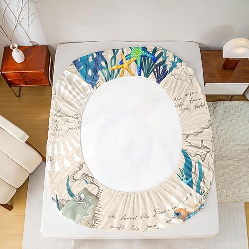 Miniatura 6 de Erosebridal Juego de sábanas de tortuga marina, tamaño matrimonial, juego de sábanas decorativas para habitación de los niños, juego de ropa de cama