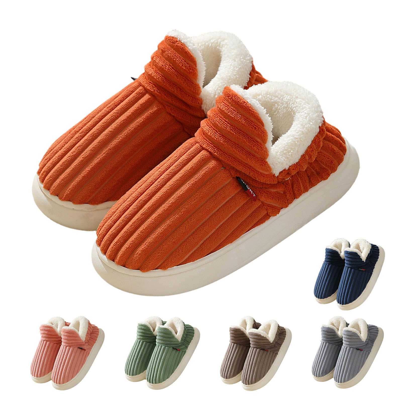 Imtosec Fluffy Slippers for Women, Cloud Slippers Pillow Warm Fuzzy House Slippers, Thick Sole Anti-Skid Cozy Plush Booties