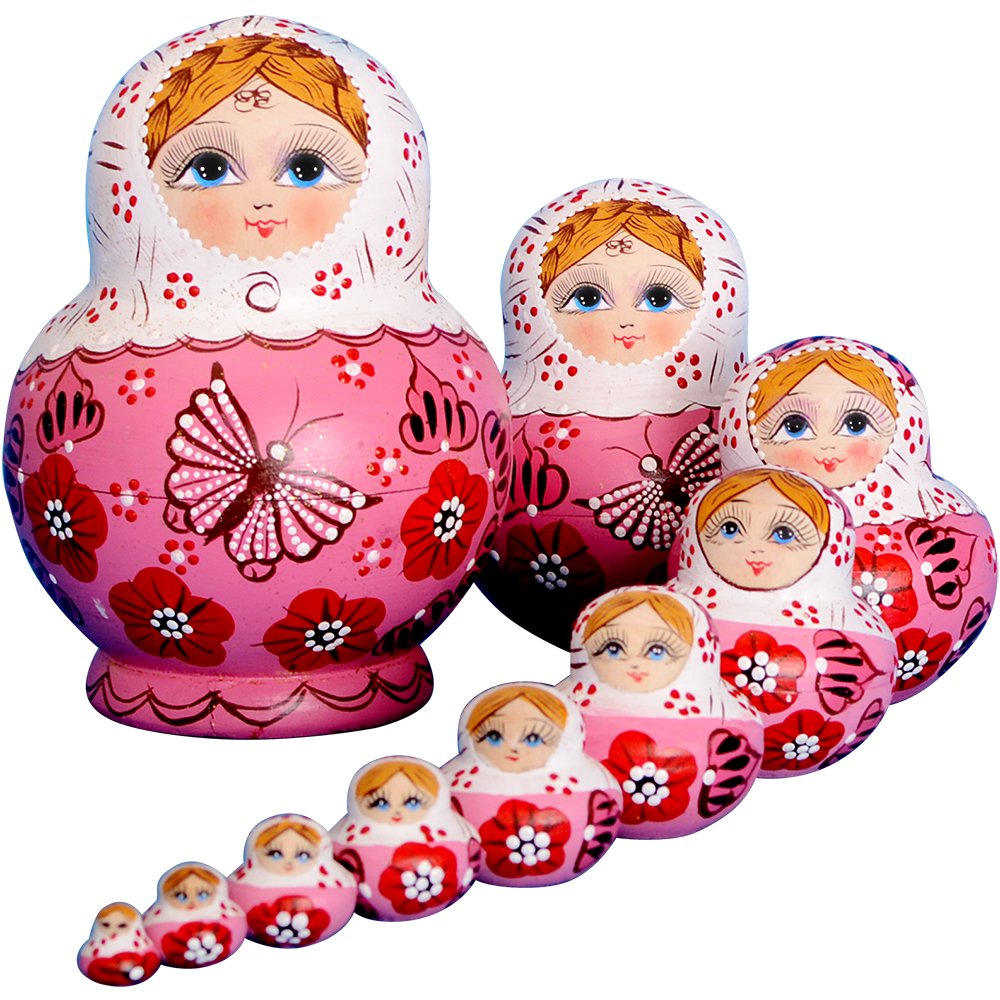 Buy YAKELUS 10pcs Russian Nesting Dolls Matryoshka handmade01071 Online at Low Prices in India