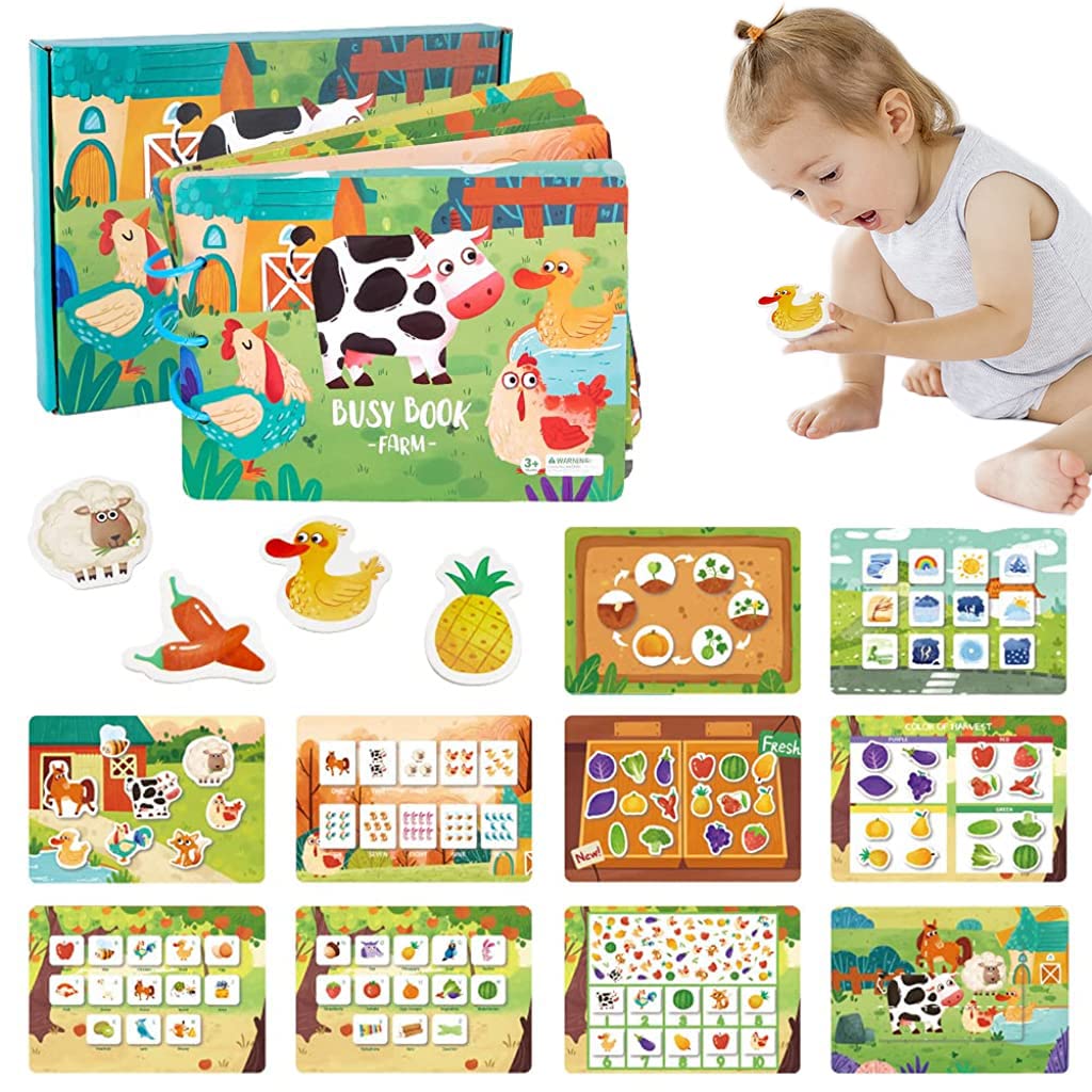 PATPAT® Montessori Busy Books for Kids, Autism Sensory Educational Toys, 10 Themes Farm Busy Book for Toddlers 1-3 Boys & Girls, Preschool Activity Learning Toys for Kids to Develop Learning Skill (B0BC1P1BNR) Amazon Price History, Amazon Price Tracker