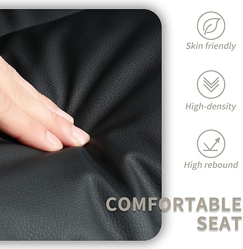 Miniatura 7 de Silla de escritorio de oficina en casa con reposabrazos y ruedas, moderna silla giratoria de nogal con ruedas, silla de tocador de piel sintética