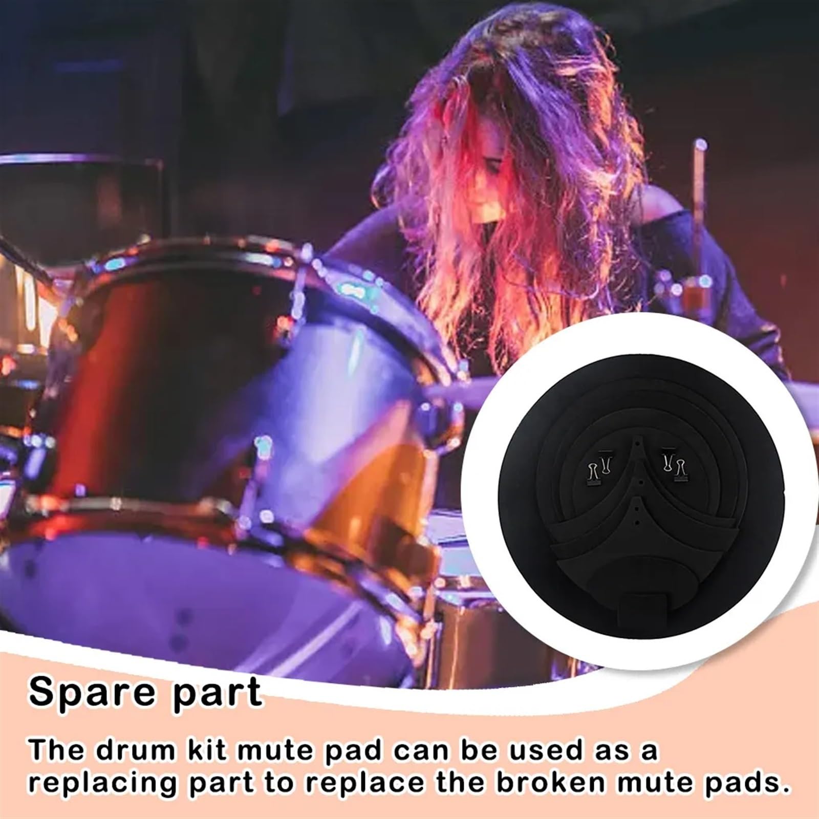 Silenciador De Batería 14 Piezas/Set Drum Mute Pad Kit de Batería de Platillos Mute Pads Aislamiento Acústico Percusión Instrumento de Percusión Pieza de Repuesto Silenciadores Baterista Para PráCtica