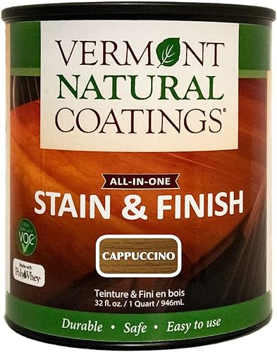 Miniatura 36 de Vermont Natural Coatings PolyWhey Stain & Finish - Snowfall White - Cuarto de galón Nevada Blanca,tueste oscuro,Ébano Fireside,Cereza