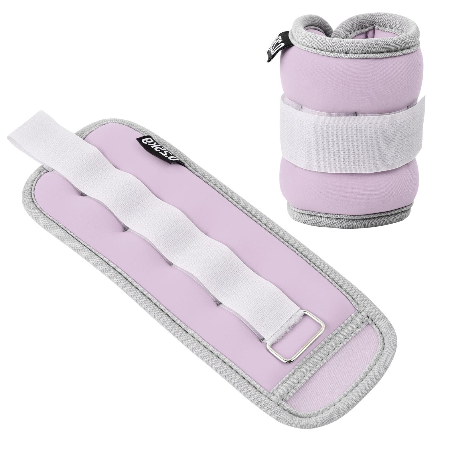 Ankle Weights Set,0.25/0.5/0.75kg 1 Pair Wrist Weights Leg Weight for Men Women, Weight Cuffs Arm Weights for Exercise Jogging Fitness Aerobics Dance Walking (Purple,2x0.25kg)