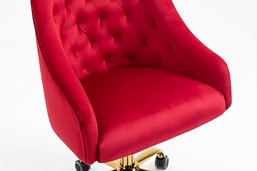 Miniatura 108 de ZOBIDO Cómoda silla de trabajo para la oficina en casa con ruedas, bonita y moderna tapizada de terciopelo con respaldo de concha, silla de