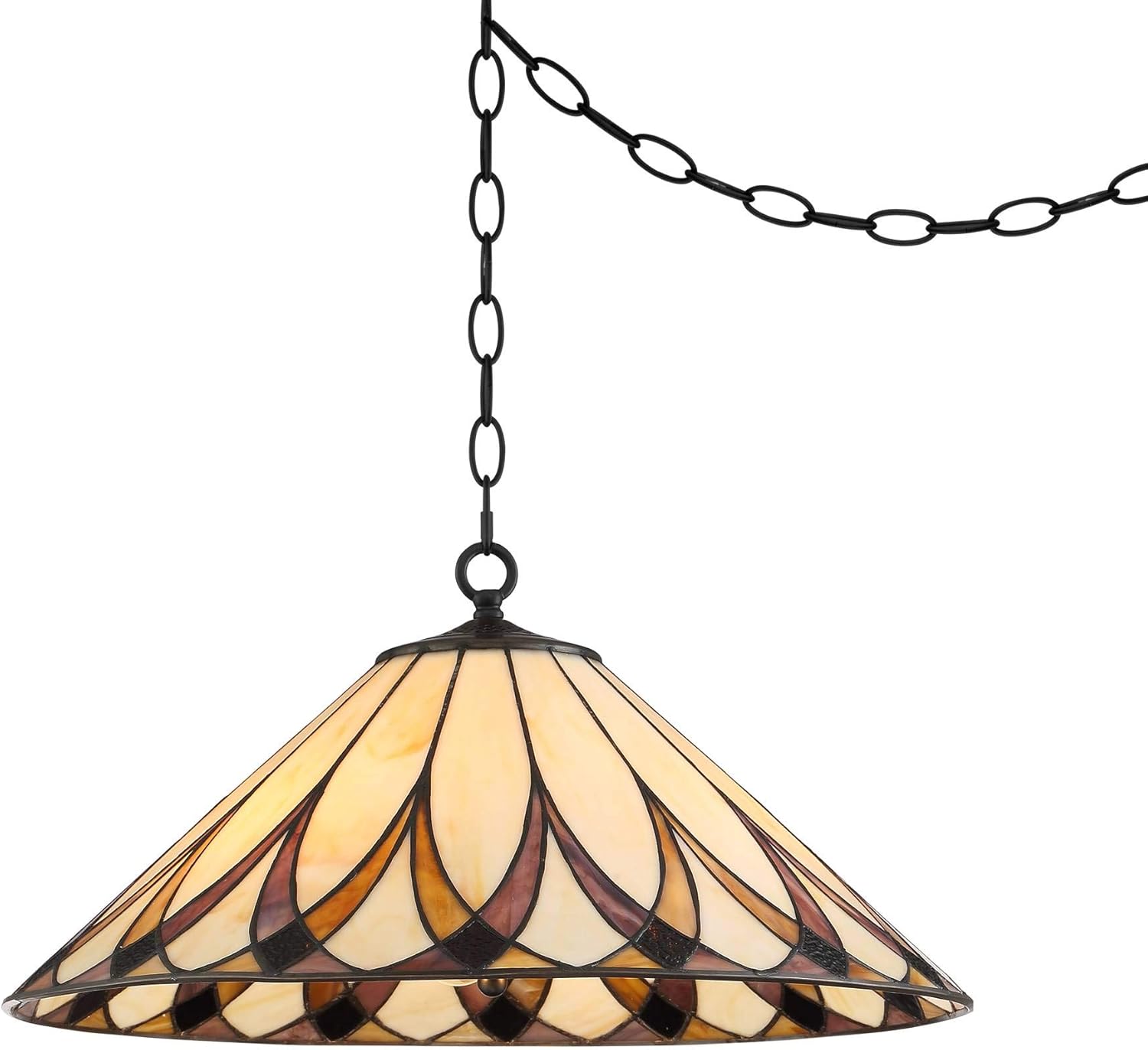 Serena Bronze 24" Art Glass Pendant Chandelier