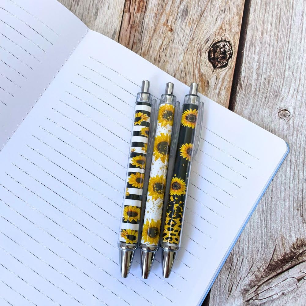 10 bolígrafos de girasoles para mujeres, regalos de agradecimiento para profesores, trabajo, oficina, escritorio, aula, suministros de decoración, accesorios de fiesta, tema para escribir, diario,