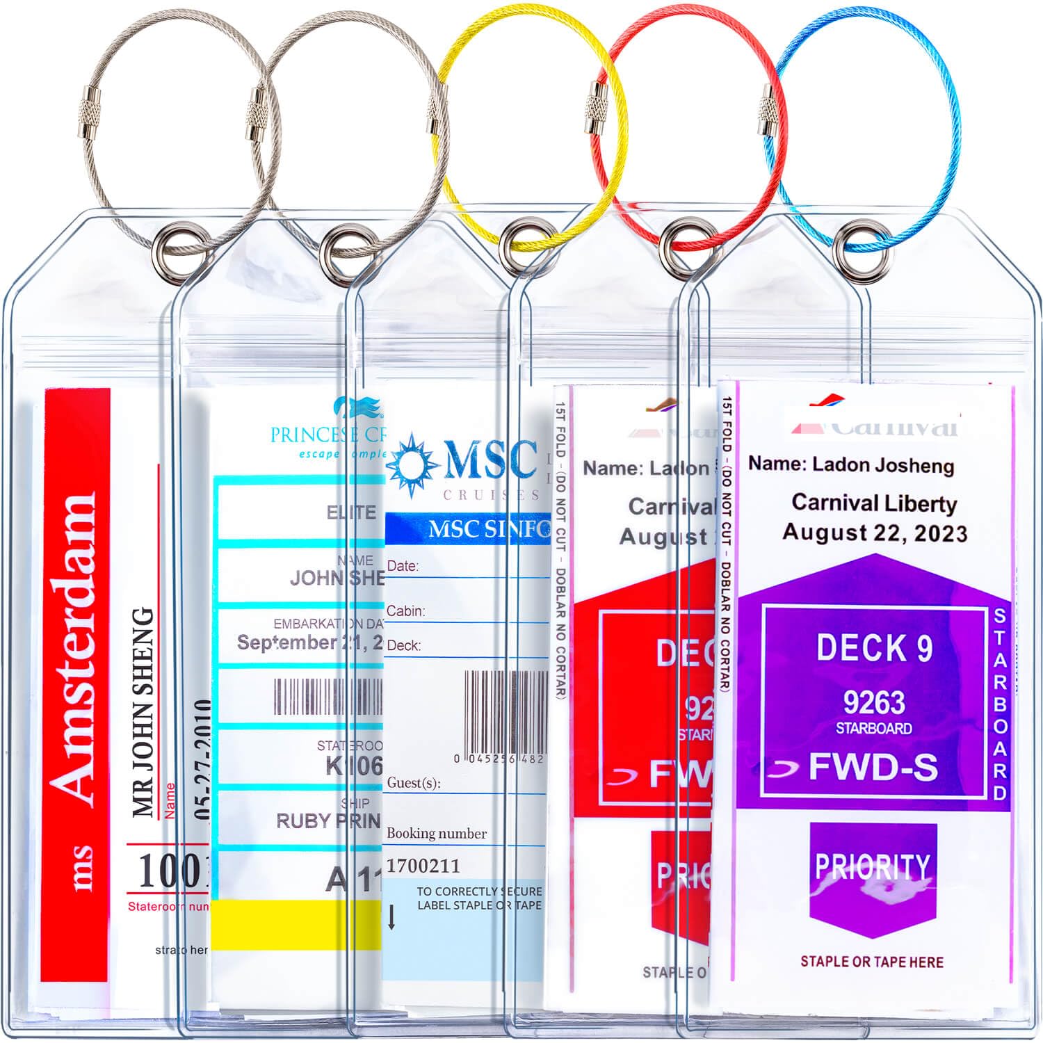 Jollyants Cruise Ship Essentials for Carnival, Princess, Norwegian Cruise Luggage tag Holder Rainproof & Reusable