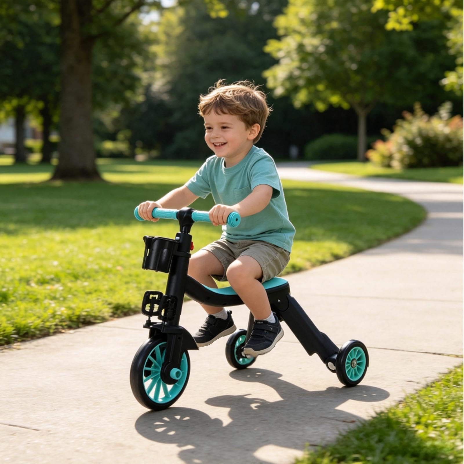 Triciclo Infantil Manillar de Empuje Estable Ajustable multimodo