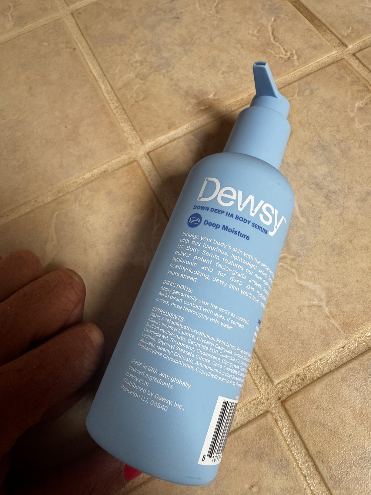 Dewsy Down Deep Hyaluronic Acid Body Serum - Hyaluronic Acid Ceramide Serum for Deep Hydration, Light Body Care Moisturizer with Mini Molecule Technology, 8 oz