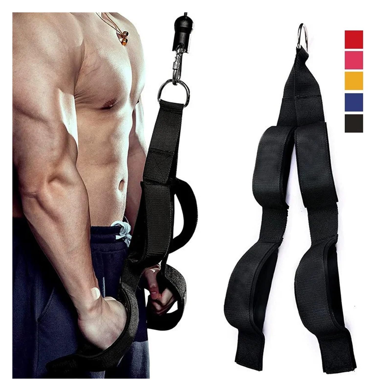 Maniglie di fissaggio del cavo for tirare verso il basso la corda for tricipiti for l'allenamento in palestra(Red)