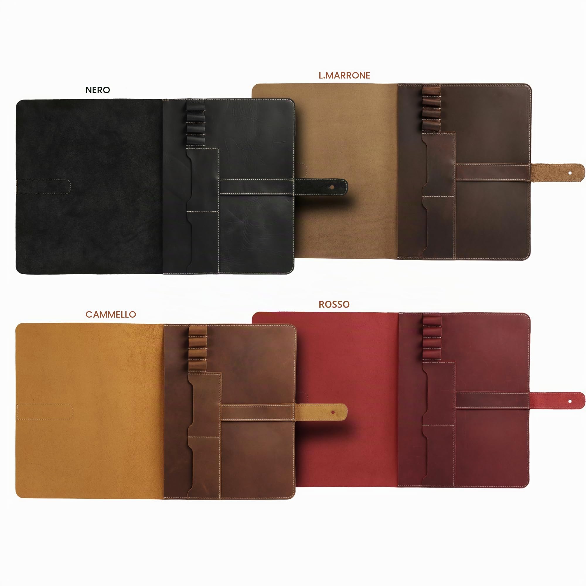 Londo Custodia in Vera Pelle per Tablet – Case per iPad Pro 12.9 con Due Scomparti per Carte e Portapenne/Apple Pencil in Pelle