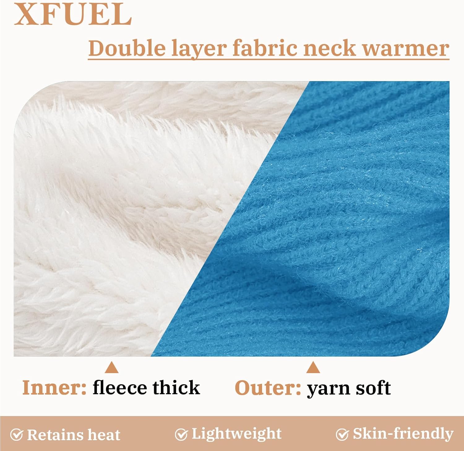 Fleece Lined Neck Warmer Gaiter for Men Women Winter Knitted Face Scarf Ski Neck Cover for Cold Weather - Image 8