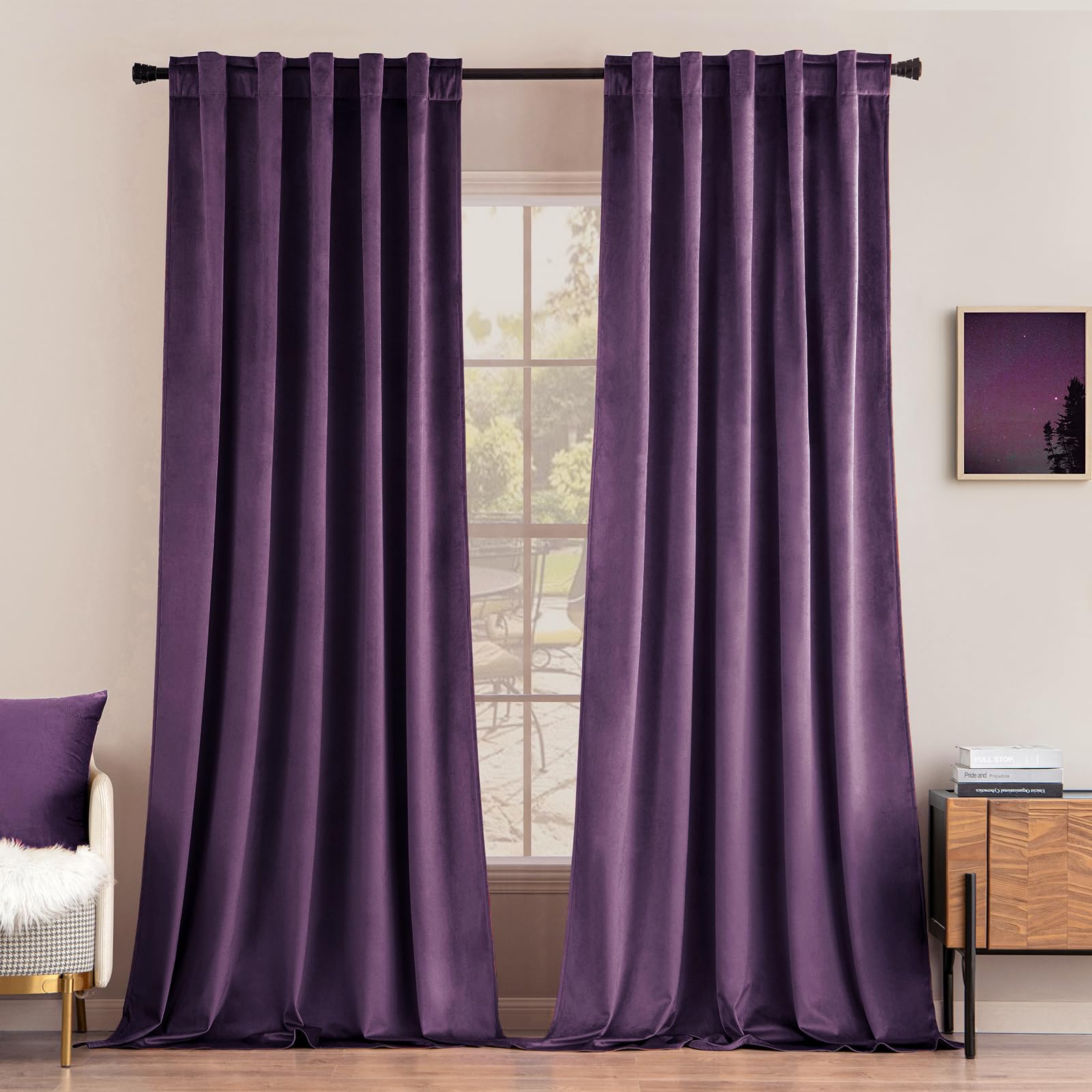 Amazon.com: MIULEE Purple Velvet Curtains 84 inches - Luxury