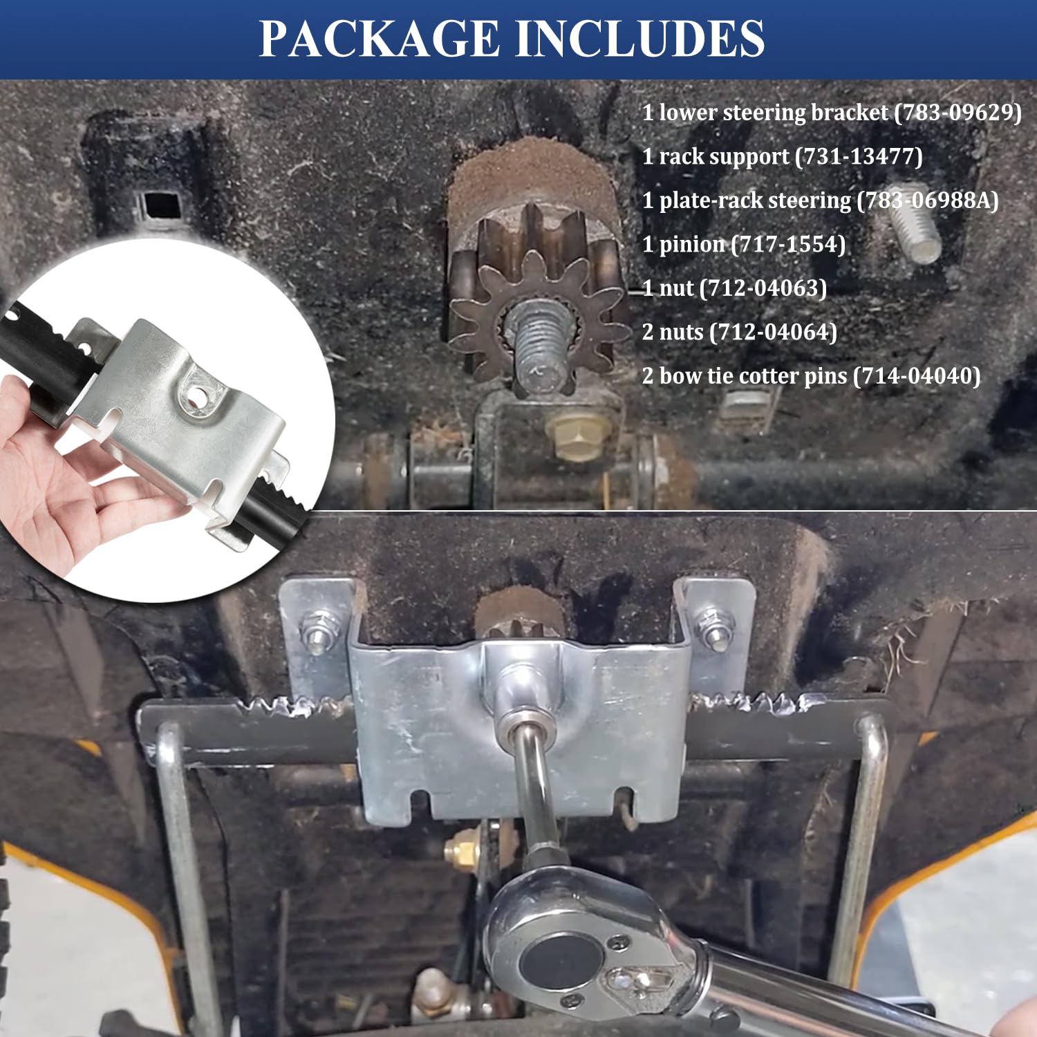 753-11064B CR12 Kit de service de crémaillère pour tondeuse à gazon Cub Cadet CC30 CC30H CC30E Hydro Mini Riders/MTD Columbia CR30/Craftsman R1000, remplace 783-06988A, 753-11064A, 783-07239A etc