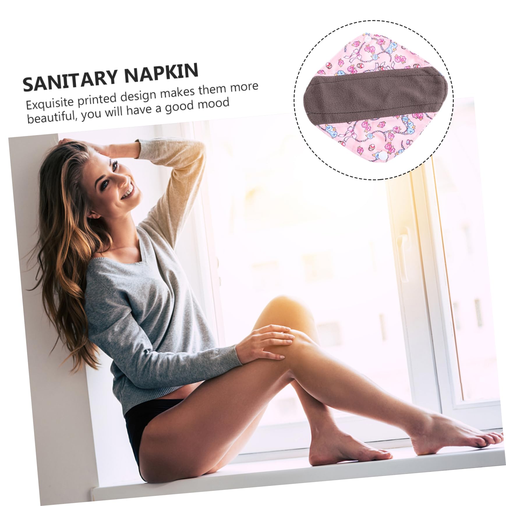 Healeved 15piezas Compresas Menstruales Reutilizables De Con Bolsa De Almacenamiento Almohadillas Sanitarias De Diseño De Botones Presión Transpirables y Ecológicas Para Abundante