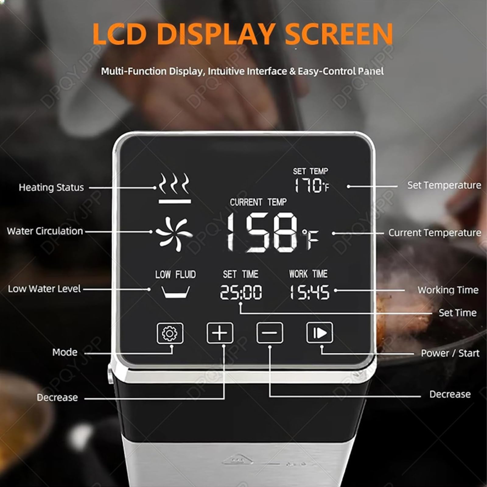 Máquina Sous Vide Profesional Con Pantalla Táctil LCD, Circulador De Inmersión, 1600 W, 70 L, Cocina Impermeable IPX7 Para Uso En Cocinas Restaurantes