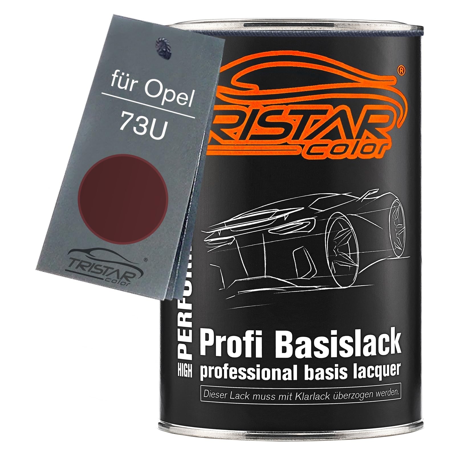 TRISTARcolor Peinture Voiture Kit Bombes De Peinture Pour Opel 73L Bordeauxrot Perl/Bordeaux Red Perl Peinture De Fond Peinture De Base Vernis Clair