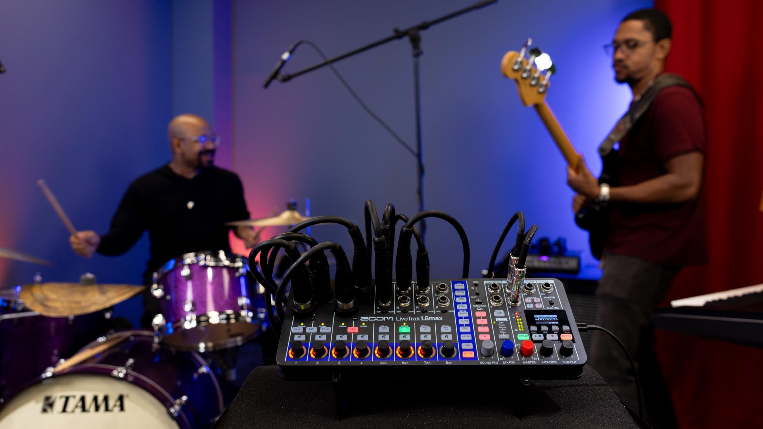 Zoom - L6max LIVETRACK, mixer a 12 canali, 4 ingressi microfonici 32 bit, registrazione su scheda SD, modalità Bounce, schermo OLED, MIDI, riduzione del rumore AI per musica, streaming, podcasting