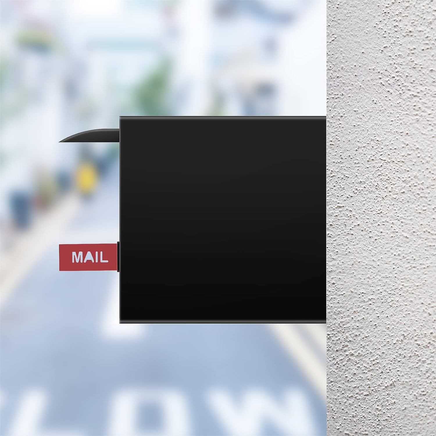SuperDi Mailbox Flag Front Mount Brick Stone Mailbox Stylish Replacement Black Mount and red Flag.