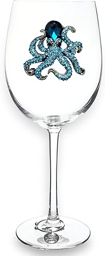 Miniatura 29 de THE QUEENS' JEWELS - Octopus Jeweled - Copa de vino sin tallo, 21 oz. - Deslumbrante y único - Cristalería decorada a mano - No pintada 0300-004-100