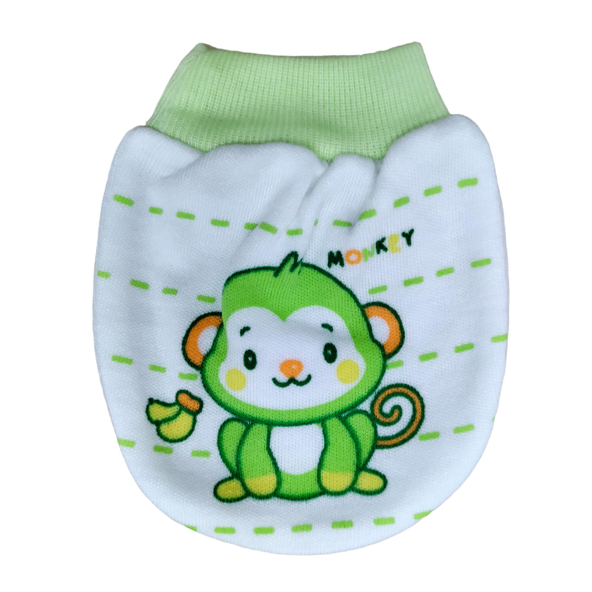 Dedhfoot 100% Organic Premium Mul-Cotton Wiggly Eyed Animal matching Cap-mitten-booties pop up set. (Pack of 1 Cap, 1 pair of mittens and 1 pair of booies) (0-9 Months, Green) 1