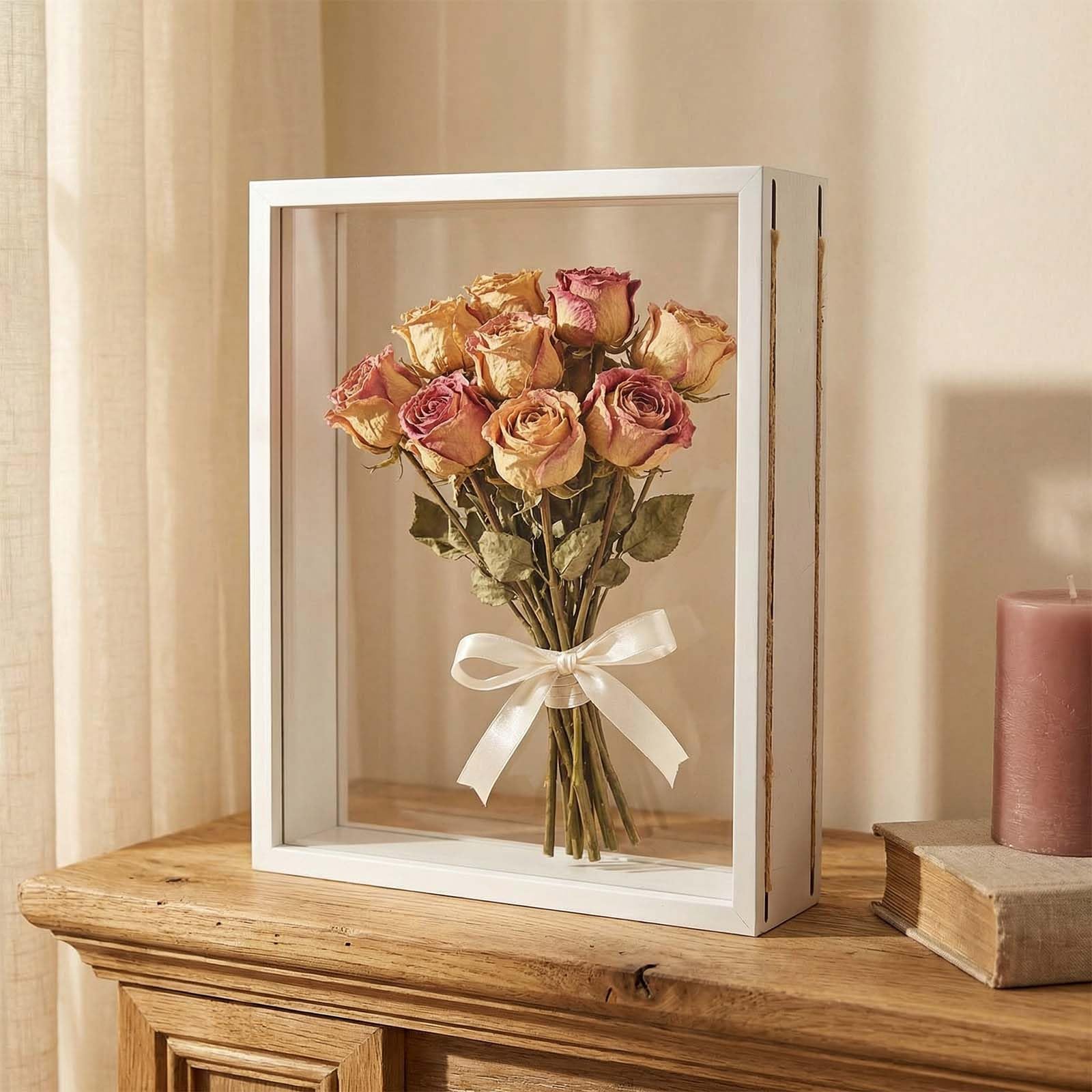 Cadre Photo 3D à Remplir pour Objet, Cadre de Boîte d'Ombre A4, Cadre Photo Profondeur 5cm en Bois, Cadres Vitrine Profond pour Photos Fleurs Souvenirs Médailles (Noir,21x29.7cm)