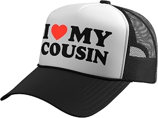I Love My Cousin White Trash Party Attire Redneck Costume Trucker Hat with Adjustable Mesh Back