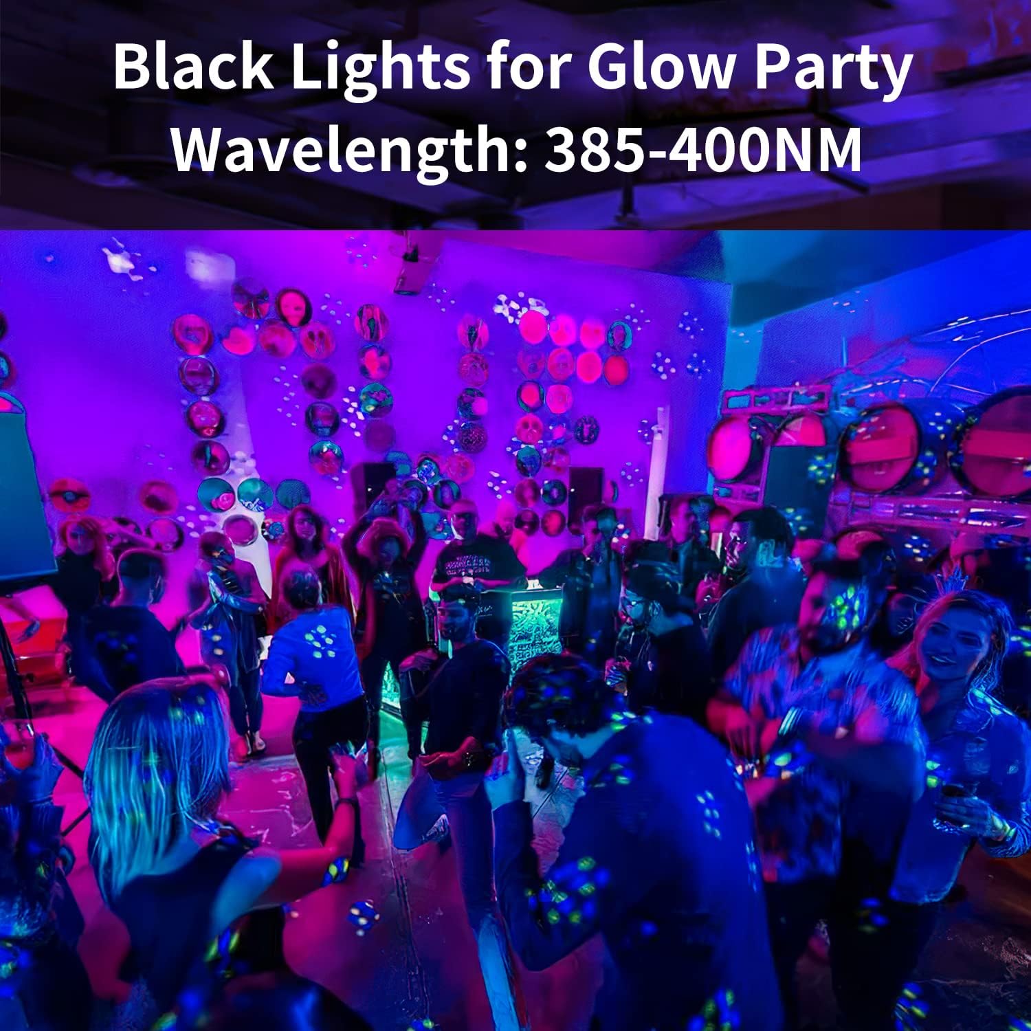 2 Pack 100W LED Black Light, Blacklight Flood Light with Plug, IP66 Waterproof Black Lights for Glow Party, Halloween, Stage Lighting, Aquarium, Body Paint, Fluorescent Poster