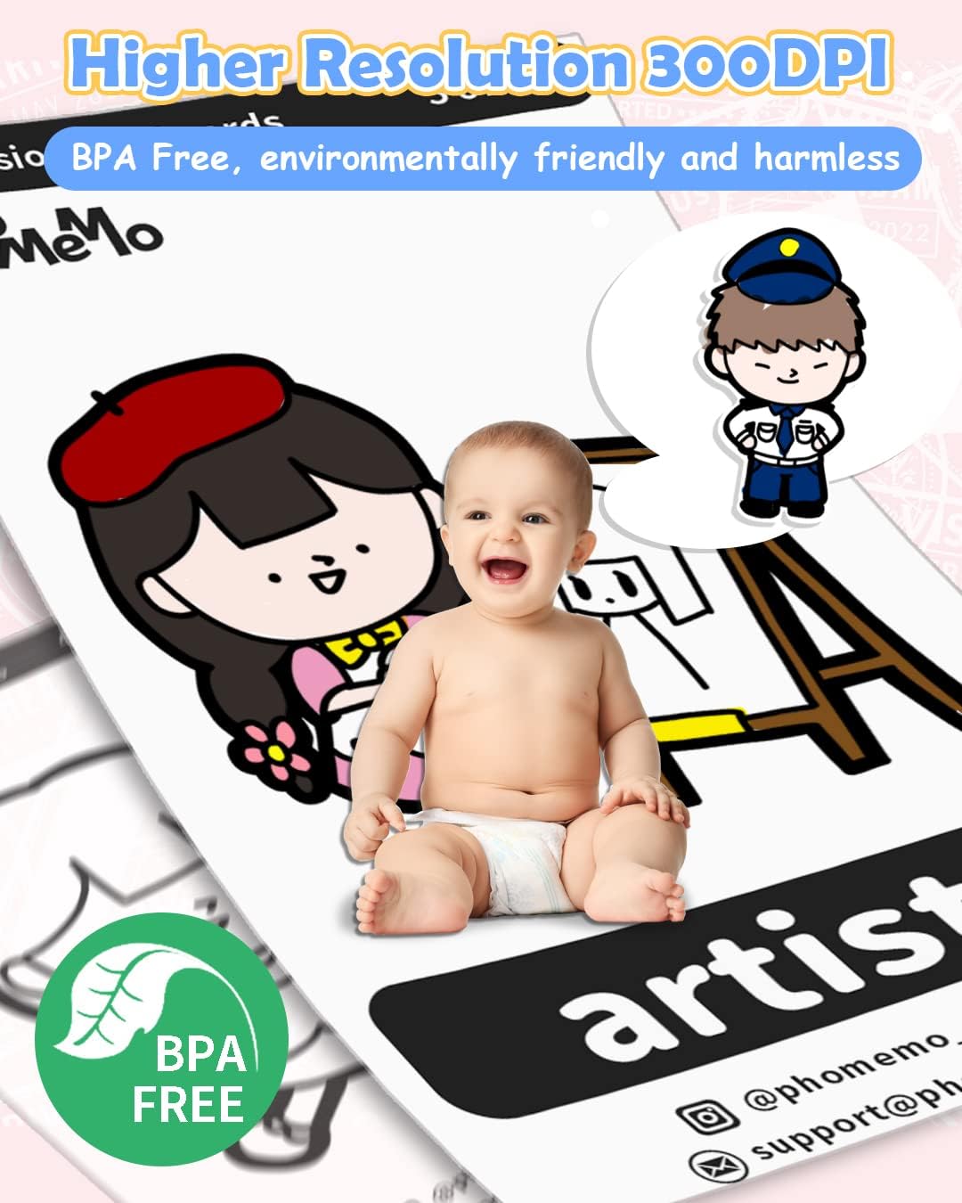 Phomemo M04AS Mini Printer with 110mm White Non Adhesive Paper Bundle