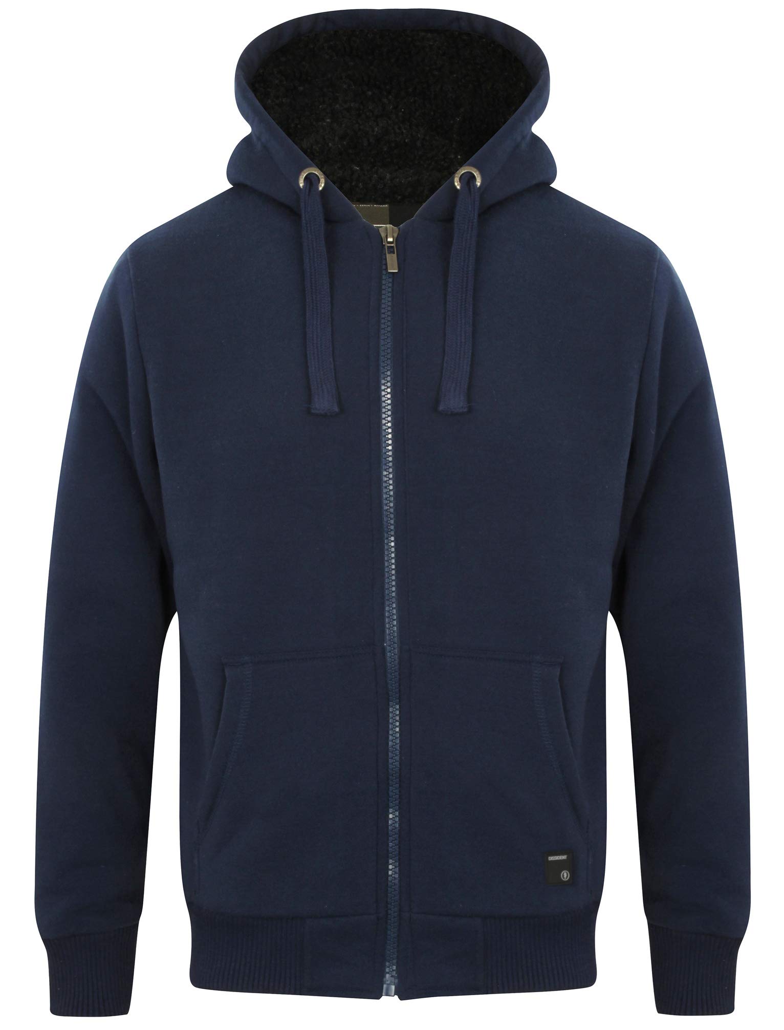 Dissident Mens Chunky Sherpa Fleece Lined Zip Through Hooded Top