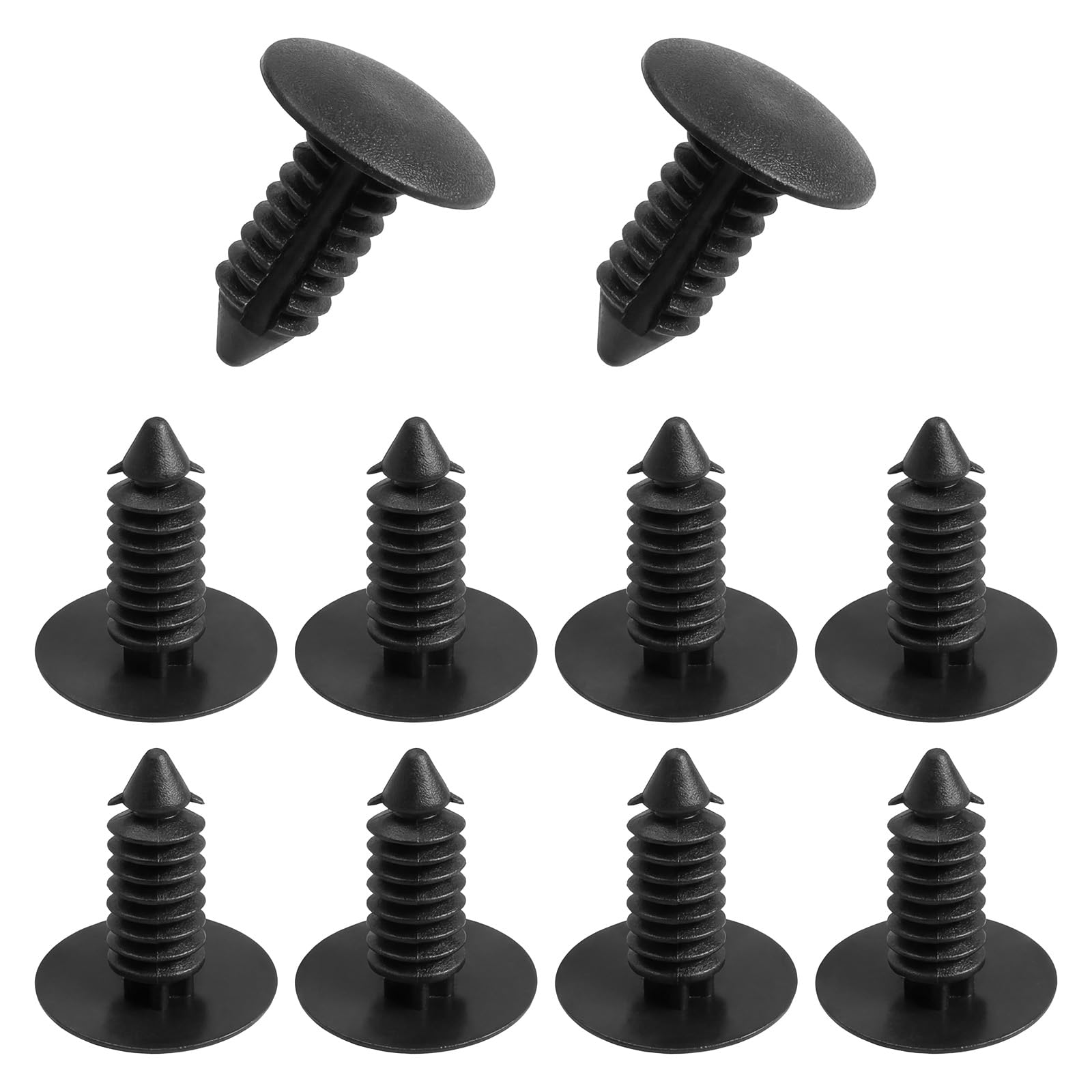 Photo 1 of DOPENSPI 10PCS License Plate Hole Plugs, Black Bumper Plugs Car Bumper Plug Universal Bumpers Shield Fender Liner Push Pin Retainer Clips Push Clip Replacement Universal for Most Cars 8mm Plate Hole
