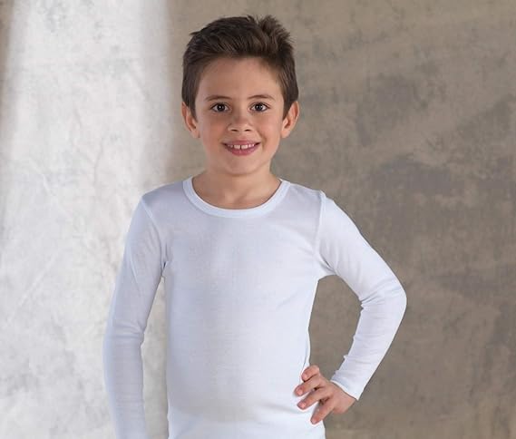 Brix 4 Pack Boys Long Sleeve Shirts Cotton Basic Tees Youth Layering T-Shirts Tagless