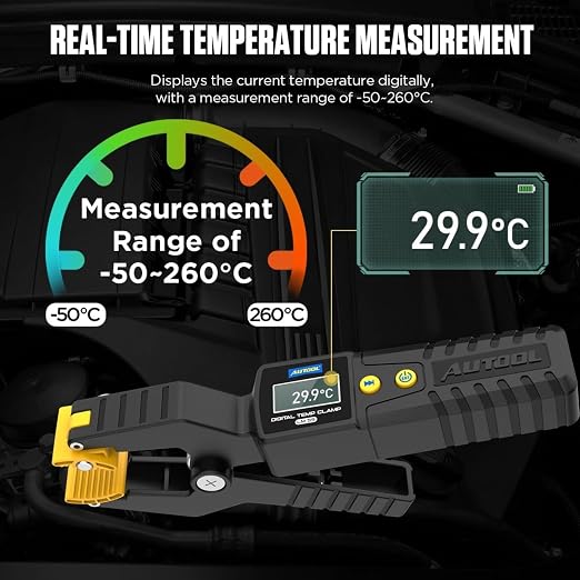 Pinza amperimétrica digital HTLNUZD LM55 con medición de temperatura -50~260°C, pantalla HD retroiluminada miniatura 2