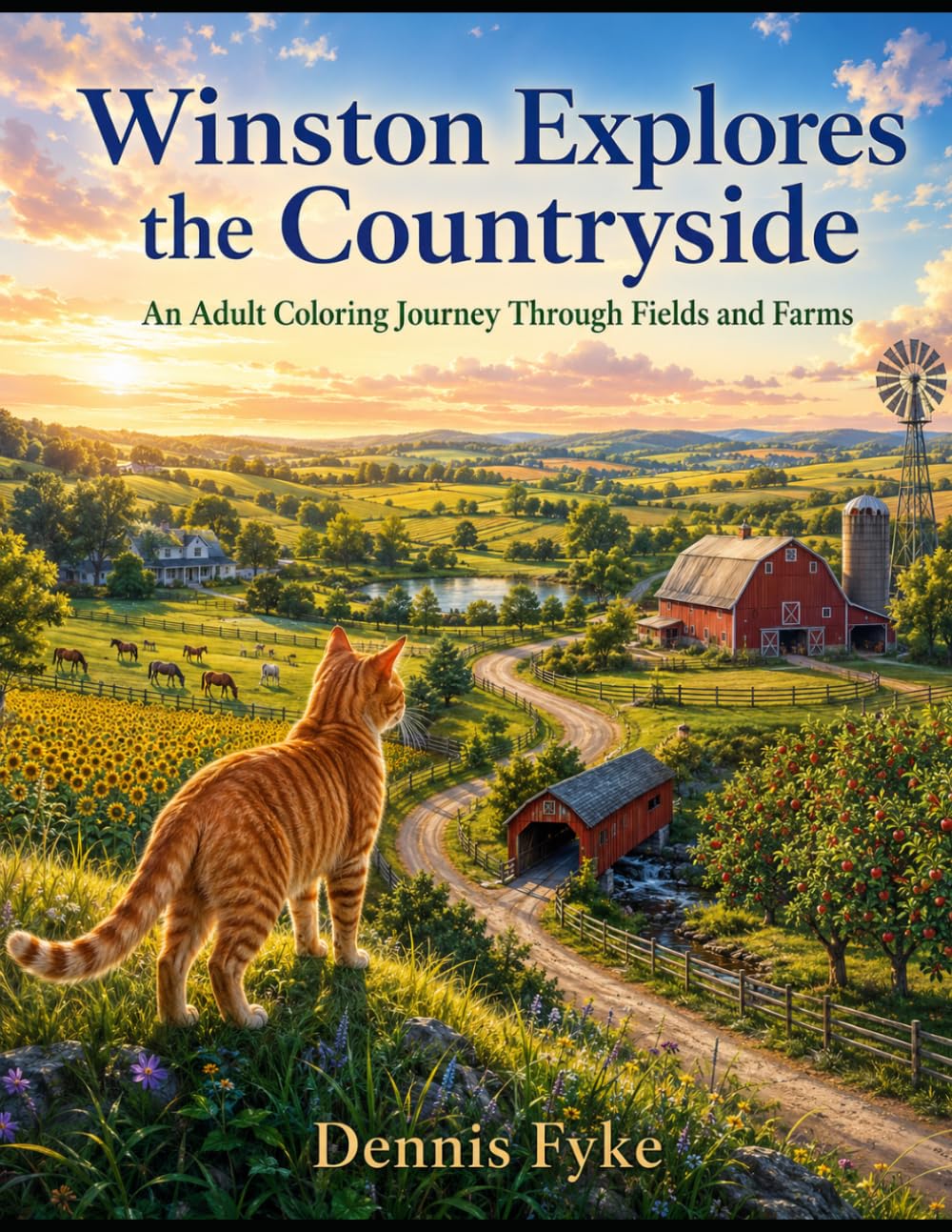 Winston Explores the Countryside: An Adult Coloring Journey Through Farms, Fields, and Country Roads (The Winston Adventures Coloring Book Series)