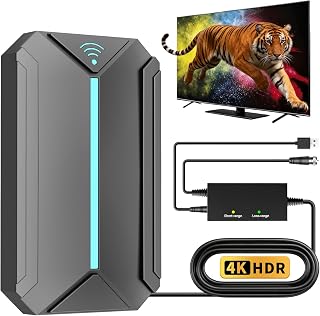 TV Antenna Indoor for Local Channels, Digital Antenna for Smart TV, Amplified Signal Booster Long Range Reception with 1200+ Miles,Supports 4K 1080p HD, Long Range Antenna for HDTV Without Cable