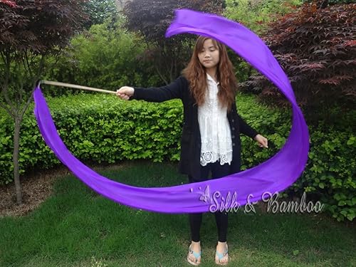 Miniatura 5 de Winged Sirenny 1 cinta de seda fluida pintada a mano de 98 pulgadas con varillas, alabanza litúrgica de la iglesia, adoración de adoración y danza