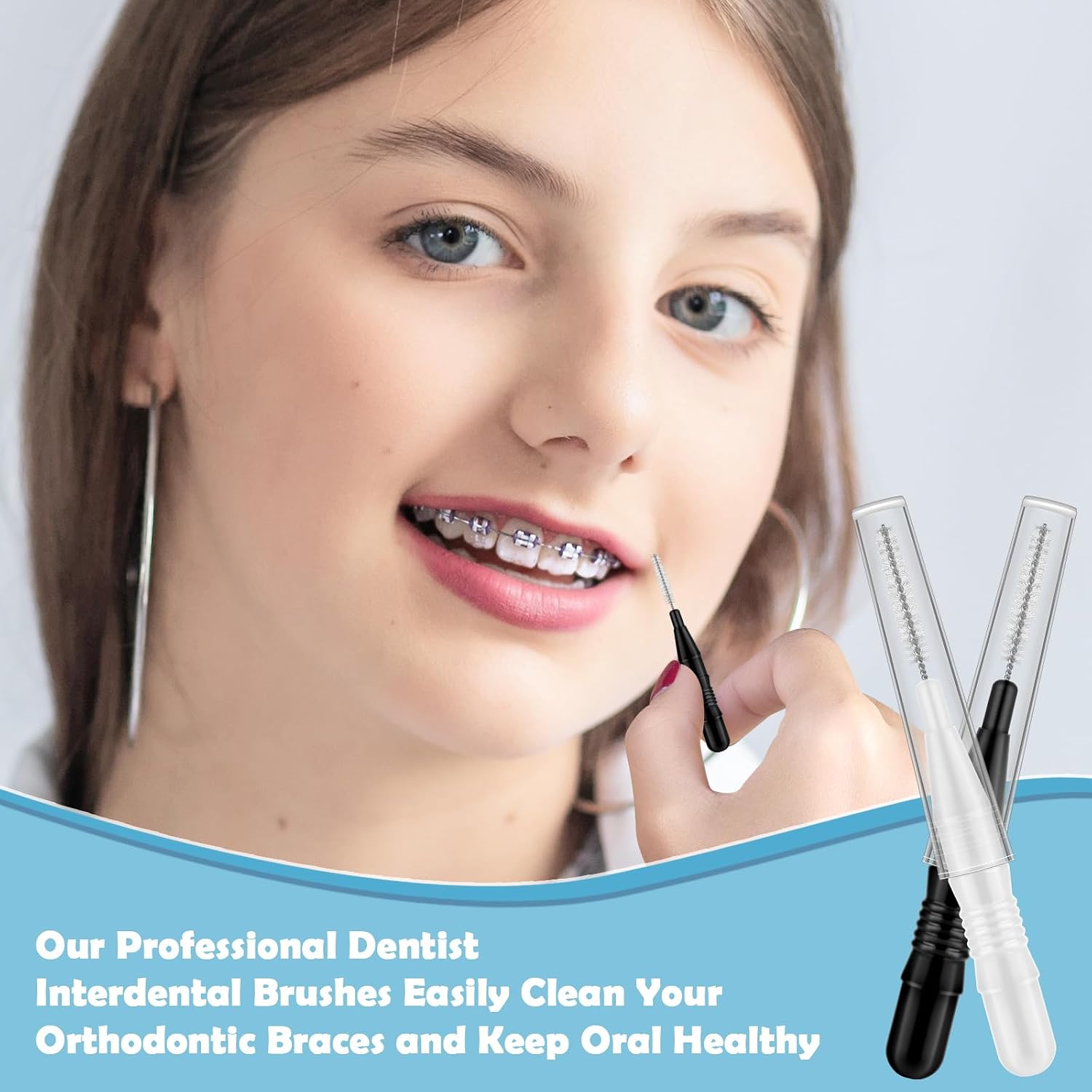 MAPVOLUT 120 Pieces Interdental Brushes, Braces Brush Cleaner Orthodontic Flossers with Soft Bristles 360° Bendable Toothpicks Floss Picks for Braces Kit for Teeth Cleaning Tools image 5