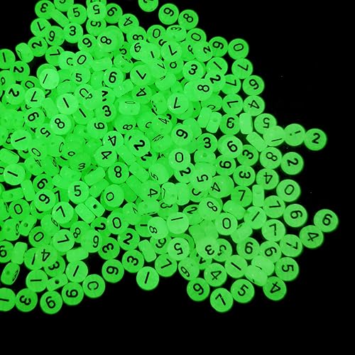 Miniatura 1 de 500 cuentas de números brillantes acrílicas redondas de cuentas de números mixtos para hacer joyas (número negro)