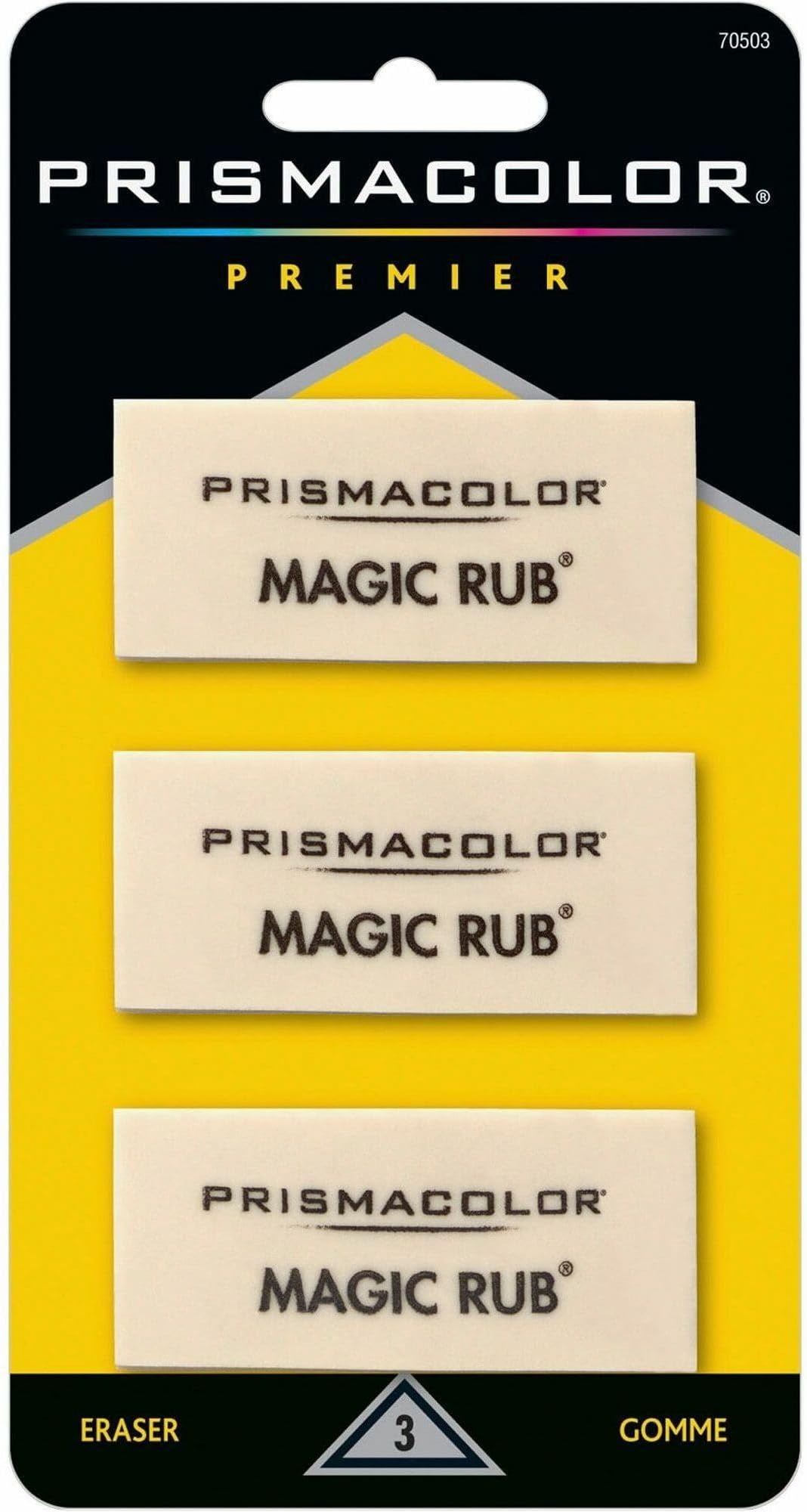 Premier Magic Rub Vinyl Erasers, 3-Count