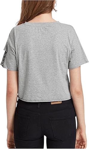 Miniatura 2 de SweatyRocks - Camiseta ombliguera desgastada con manga corta e impresión gráfica, para mujer