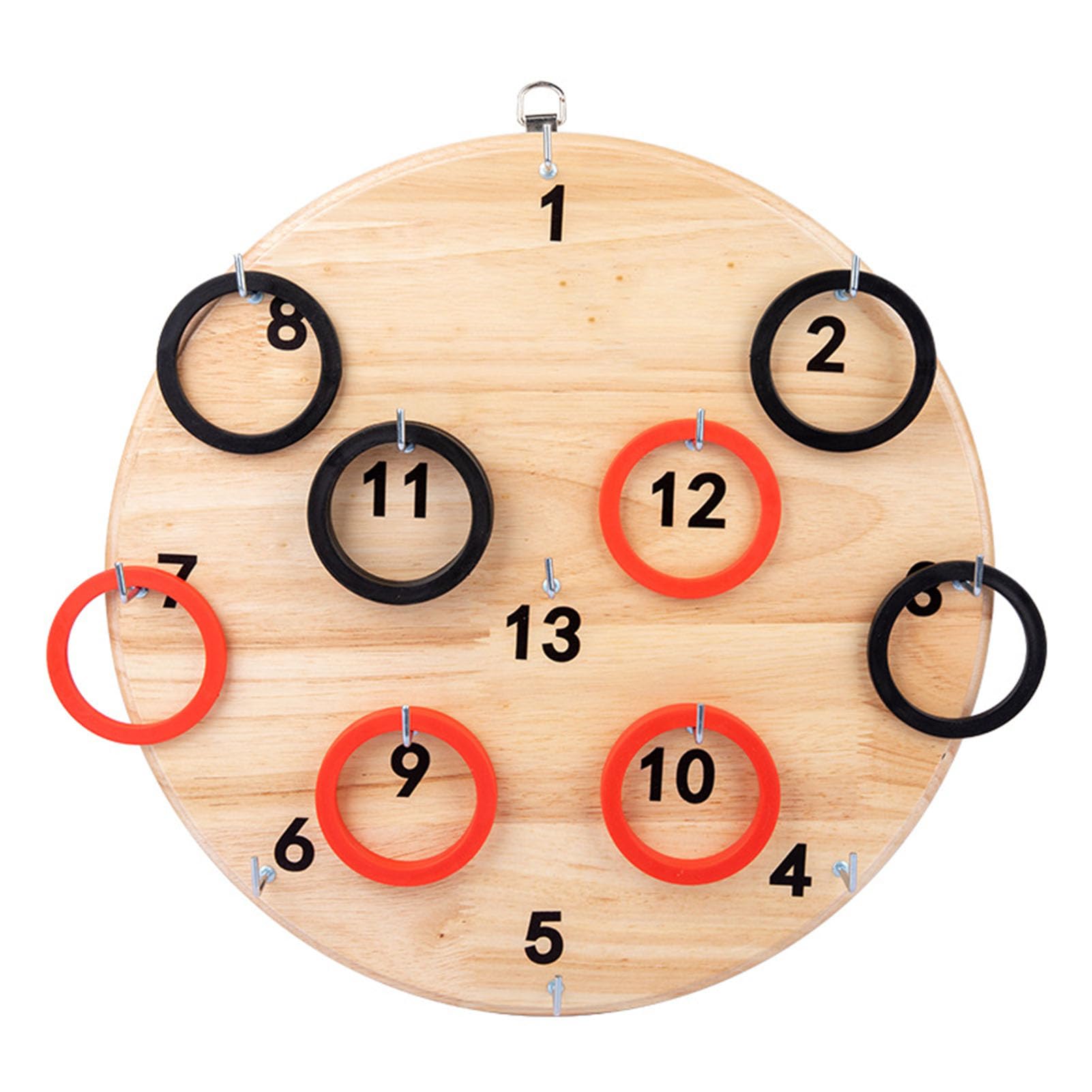 Gioco da Parete con Anelli in Legno, Gioco di Lancio numerato, Gioco interattivo di Lancio Anelli per la Famiglia,Small