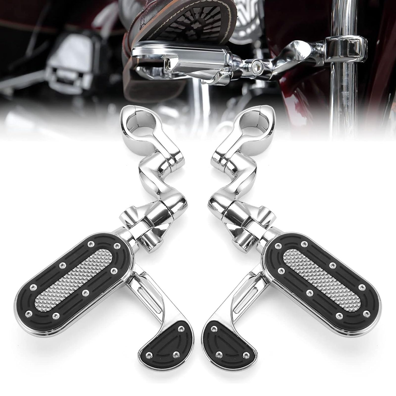 Podnóżki Motocyklowe Electra Glide - Stylowy i Wytrzymały materiał ze Stopu Aluminium - Wygodne Wrażenia z Jazdy