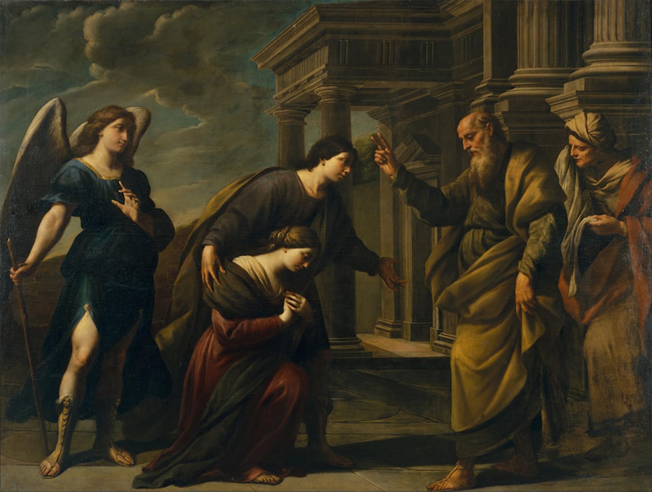 SERENDIPITP Retro Picture Poster Wall Art Pictures Painting Raguel's Blessing of Her Daughter Sarah Before Leaving Ecbatana with Tobias by Andrea Vaccaro Wall Art Canvas Print for Wall Decor 60x90cm