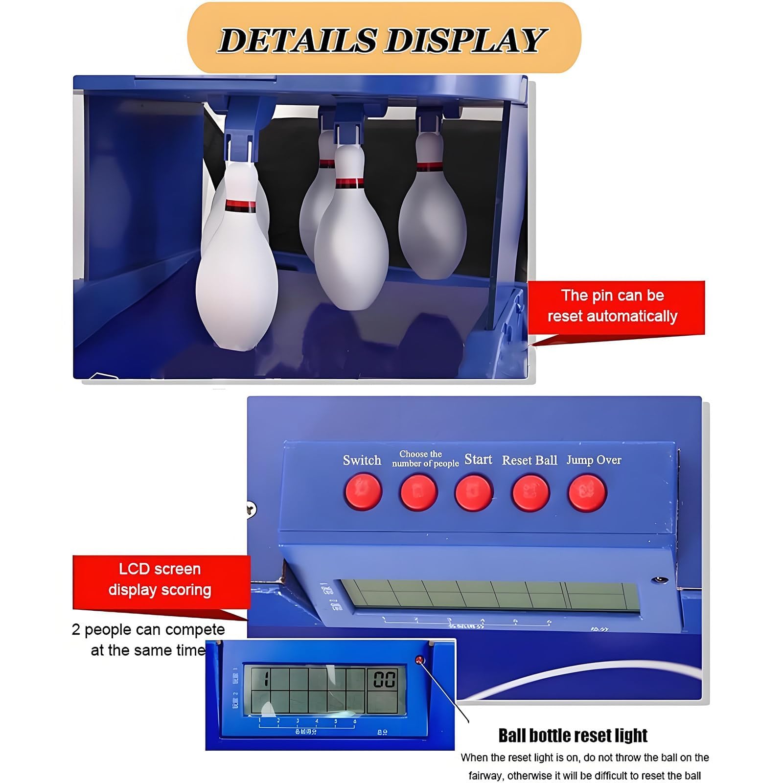 Juego electrónico de bolos plegable de 3,5 m para interiores y familia, marcador LED, reinicio automático de pines, fiesta en casa