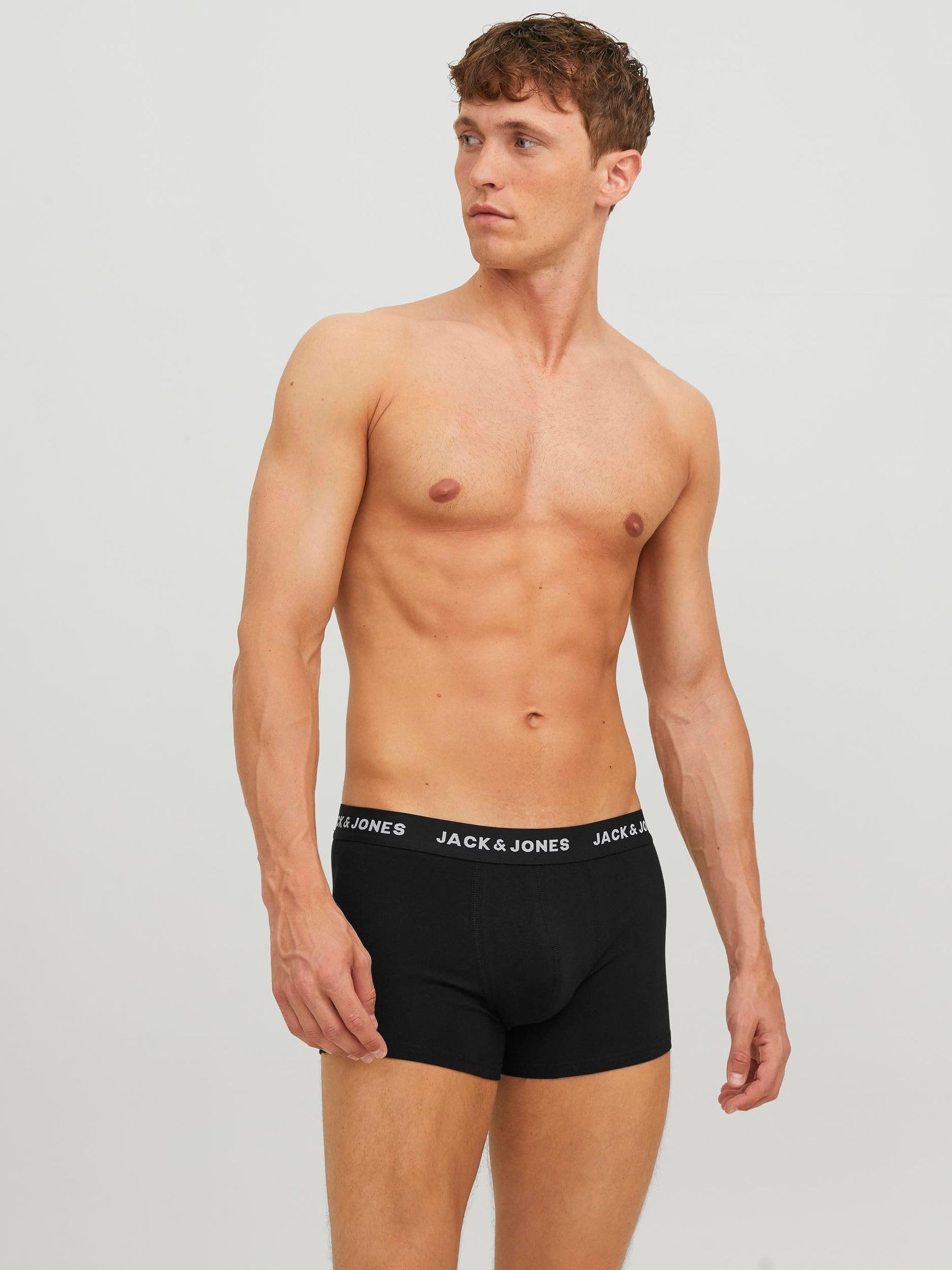 Jack & Jones Jachuey Męskie Obcisłe Bokserki, Czarny, L/ 7 Sztuki