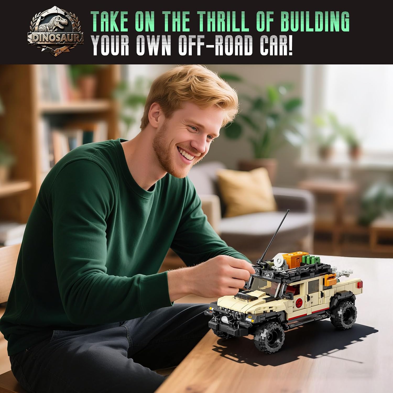 3 in 1 Classic Off-Road Vehicle Building Block Sets, 1632 Pcs Off Road Cars DIY Model Kit, Collectible and Display ORV Building Toys, Creative Birthday Gifts for Adults Teens 14+