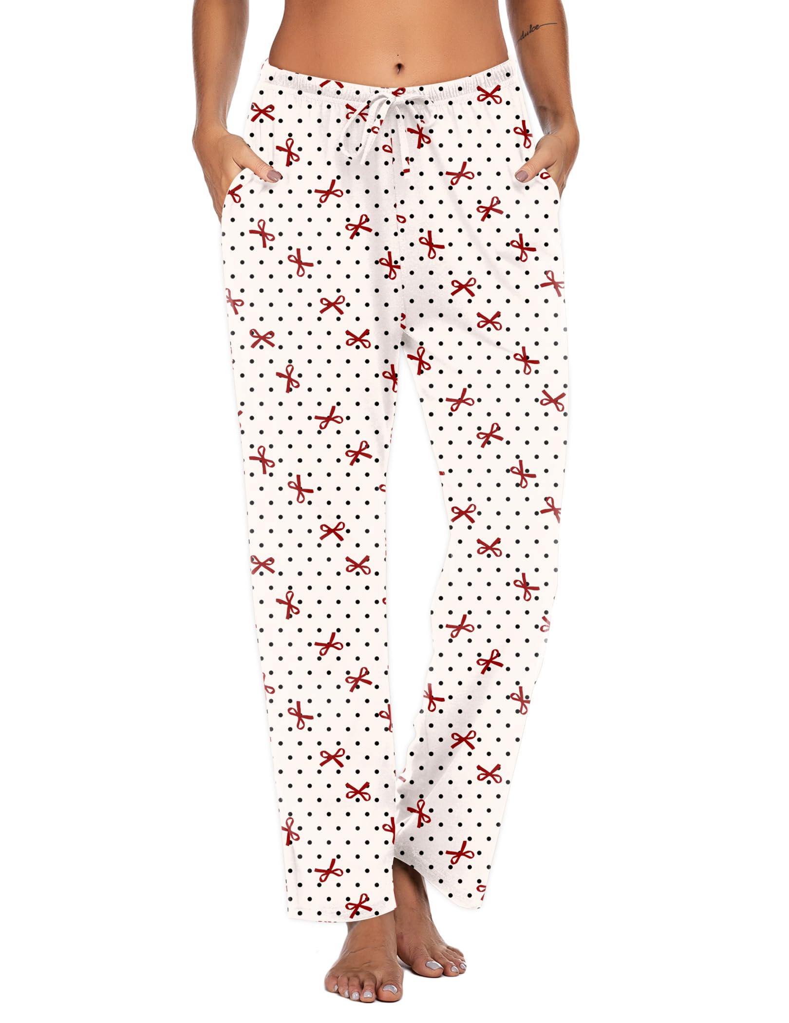 Ekouaer Women Pajama Pants Comfy Pj Bottom with Pockets Stretch Plaid Sleepwear