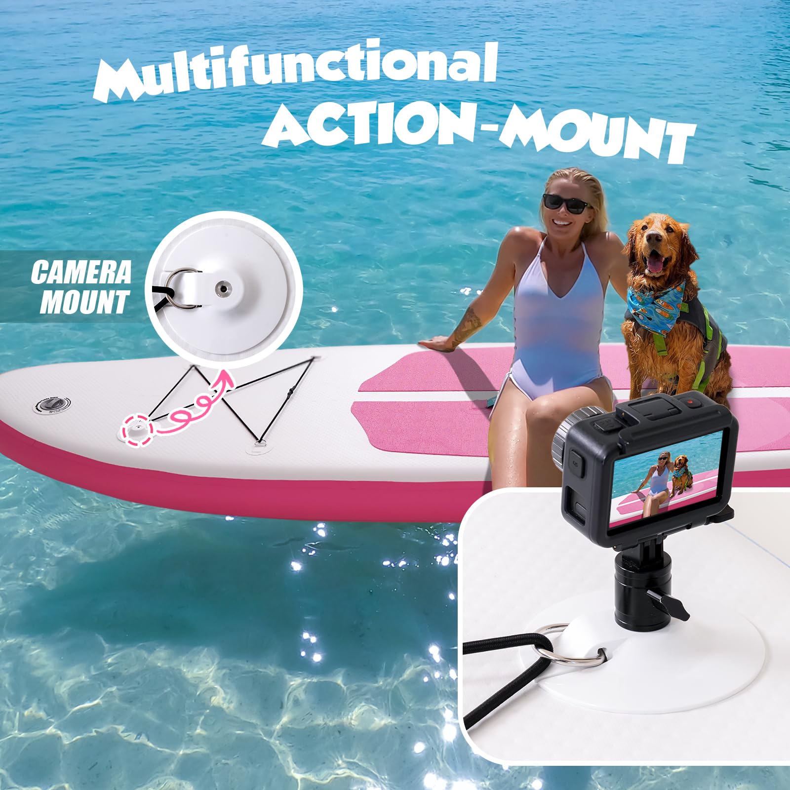 Tuxedo Sailor Tabla de remo inflable plegable para todos los niveles de habilidad, incluye tablas de remo, remo, aletas, mochila, color rosa